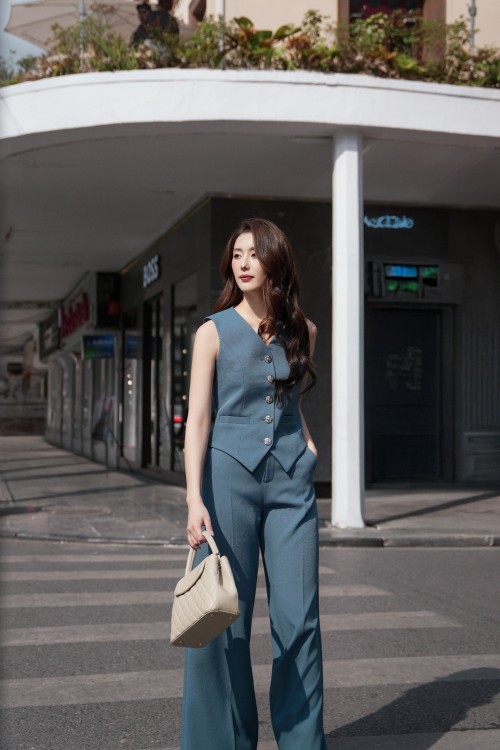 Sixdo Blue Woven Loose Pants